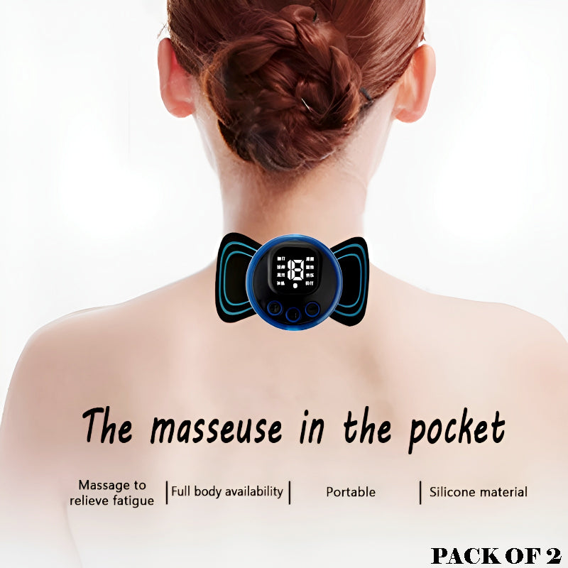Pack of 2 Mini Electric Massage Sticks with 8 Modes and 19 Intensity Levels